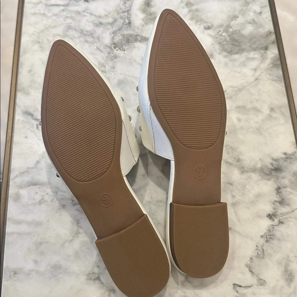 Studded White Mules - Picture 2 of 2